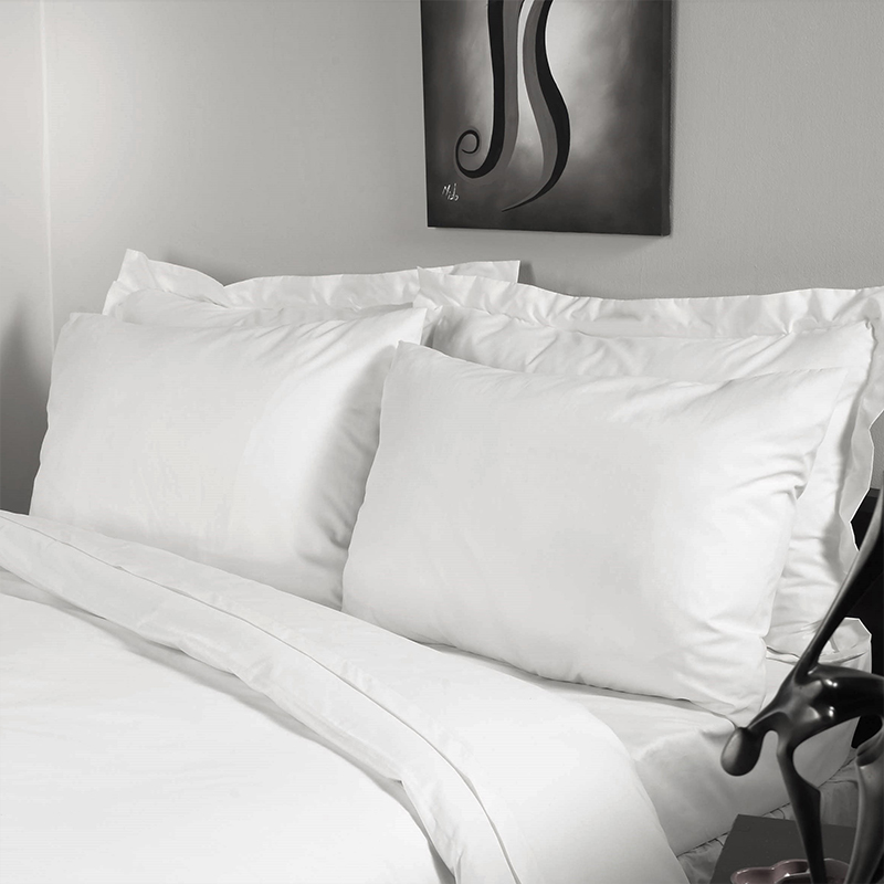 4st Hotel Bedding Collection Cotton White 350TC Plain Sateen