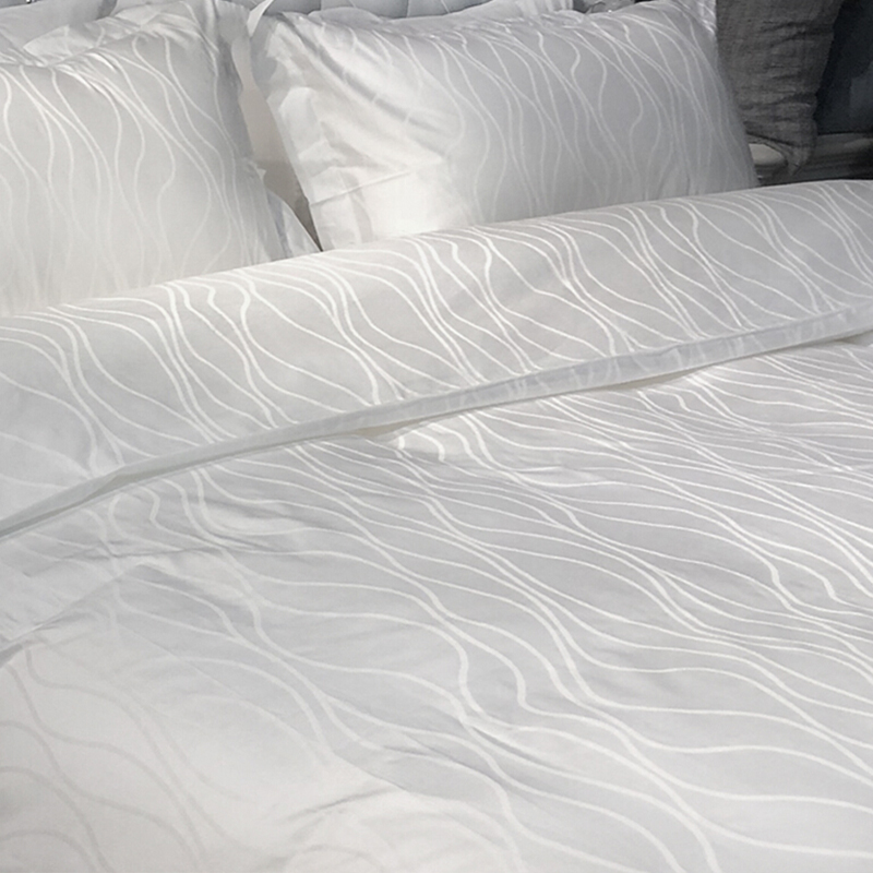 Pure Cotton Satin Jacquard Water Wave Hotel textil sängkläder