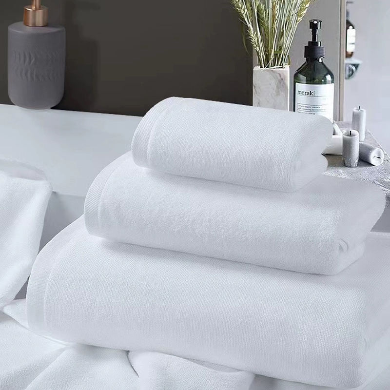 Pure Cotton 32s Double Twist Plain Terry White Hotel Hotell