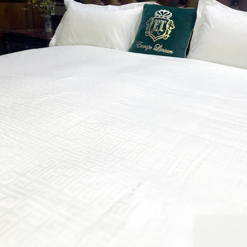Combed Long Staple Cotton 80s Sateen Jacquard 400T Hotel Bedding Set