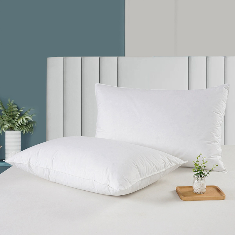 Bomull 233T Percale Shell 50% vit anka ner fjäderkuddar för hotell