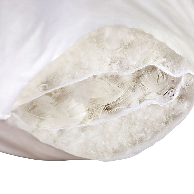 Hur exakt hjälper tillägget av små gåsfjädrar (2-4 cm) i Goose Down Feather Hotel-sovkuddar att sprida trycket?