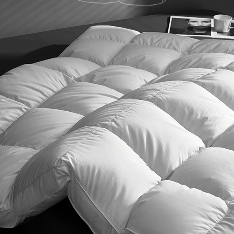233TC bomullsskal 1500gsm duck ner fjäder quiltad madrass topper för hotell