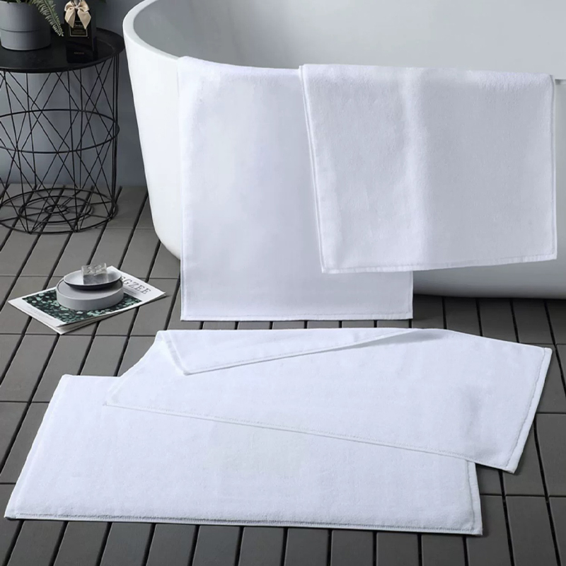 Skarp vit tjock bomull vanlig Terry Hotel Bath Mat
