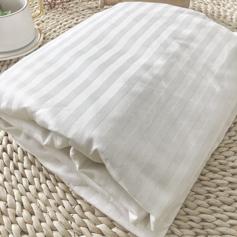 Vit bomull 60 -talsgarn 330 Tråd räknar Sateen Stripe Hotel monterade ark grossist