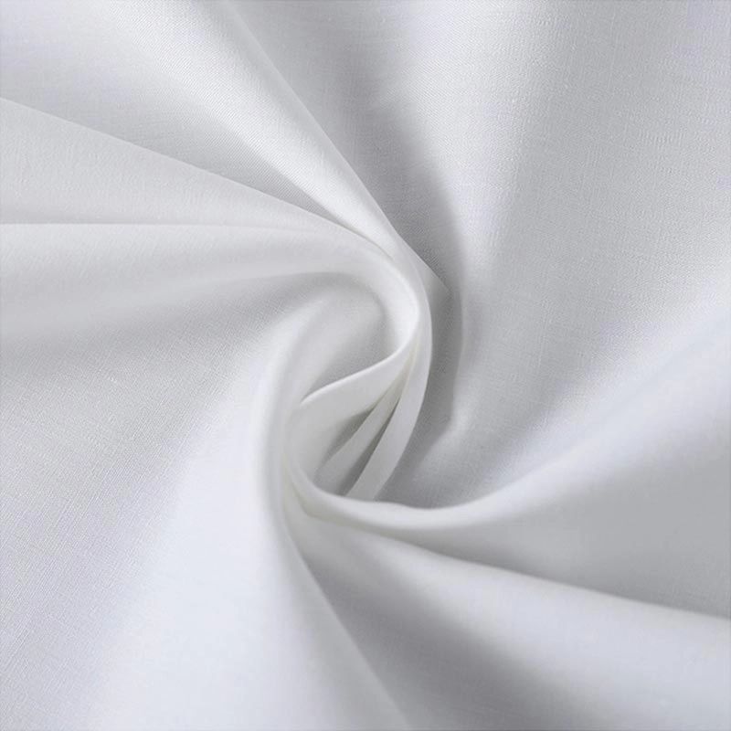 Pure White 233TC Percale Plain Hotel Cotton Sheet Tyg