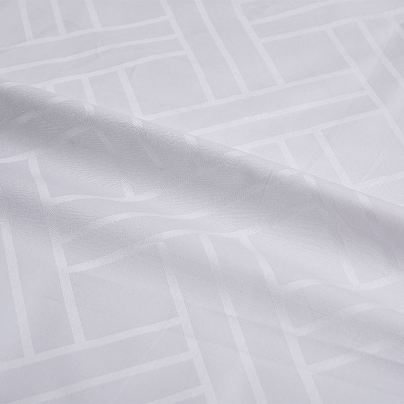 Pure Cotton White Woven Jacquard Hotel Sheet Fabric